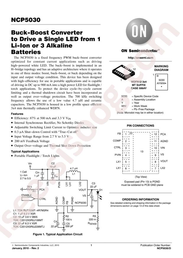 onsemi NCP5030MTTXG