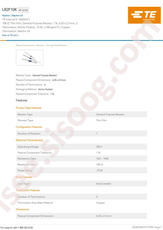 TE Connectivity LR2F10K