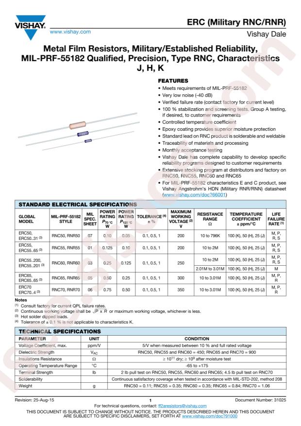 VISHAY RNC70K47R5FRR64