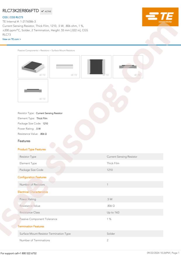 TE Connectivity RLC73K2ER806FTD