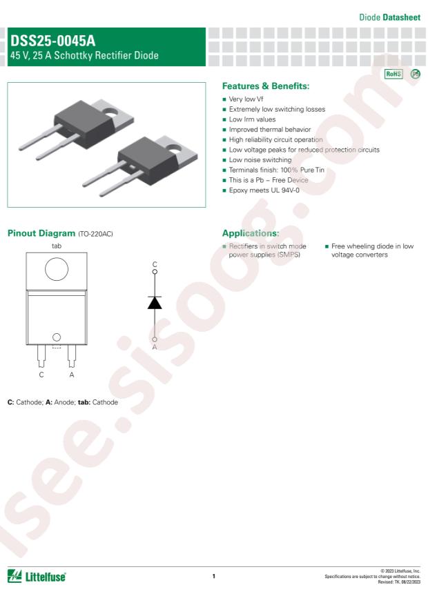 Littelfuse/IXYS DSS25-0045A