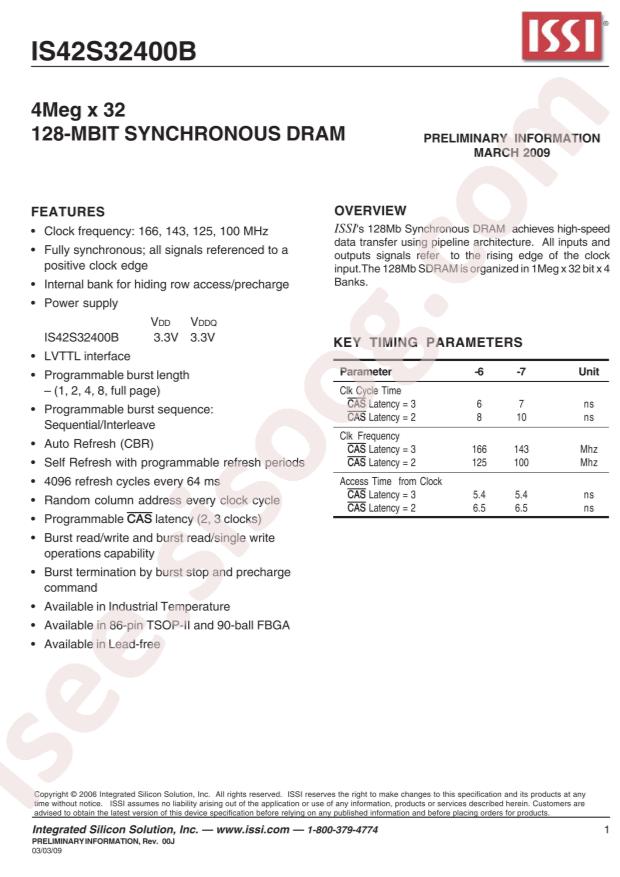 ISSI IS42S32400B-6B