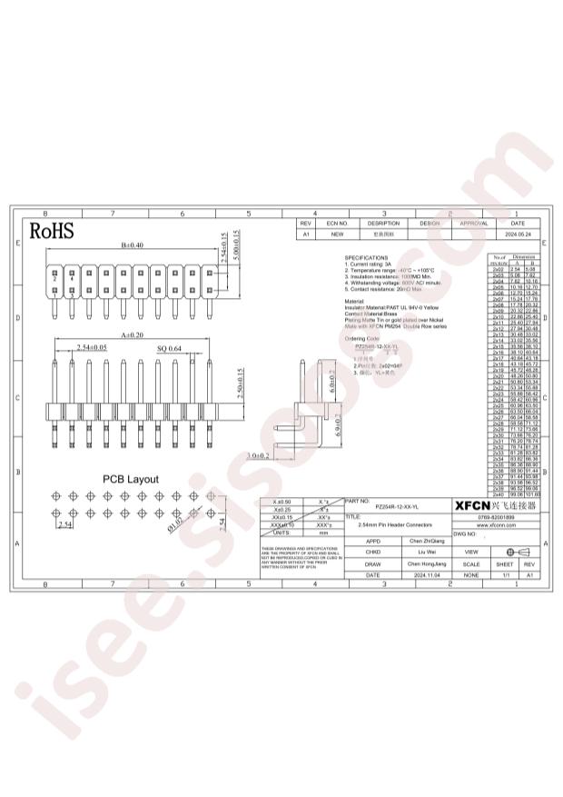 XFCN PZ254R-12-06P-YL