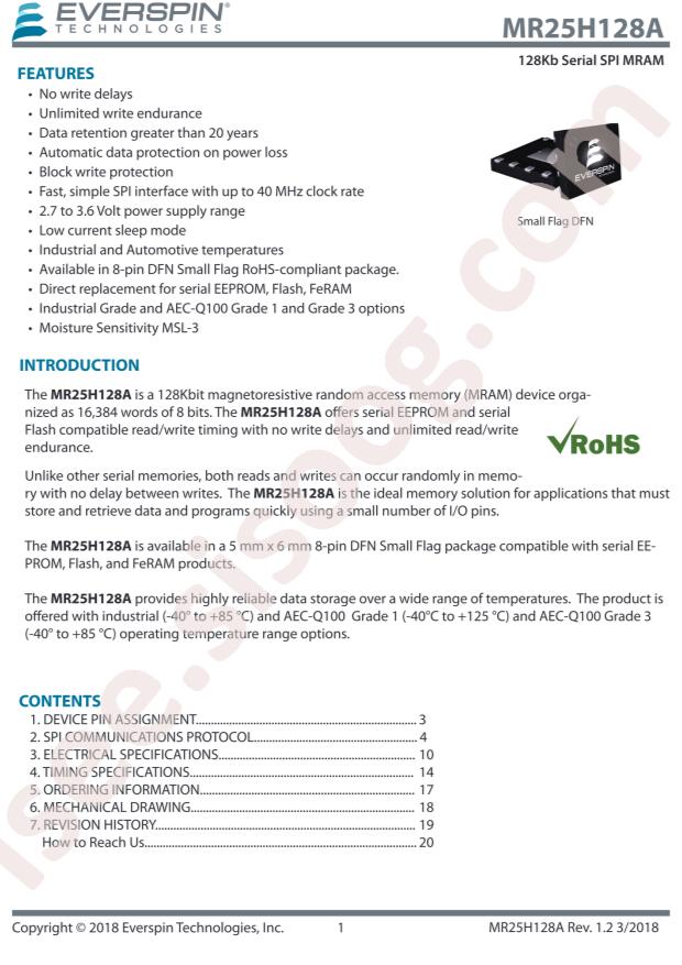 Everspin Tech MR25H128APDFR