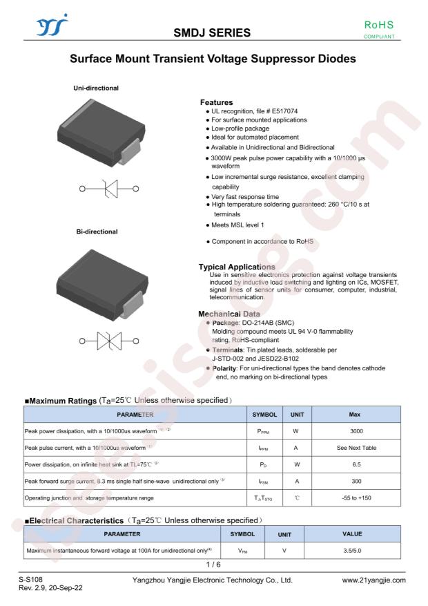 YANGJIE SMDJ64CA