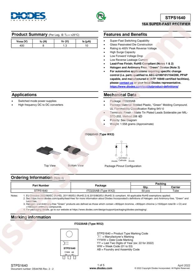 DIODES STPS1640