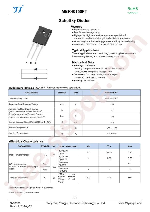 YANGJIE MBR40150PT