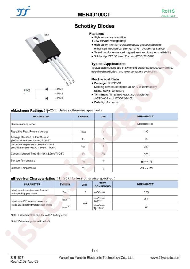 YANGJIE MBR40100CT