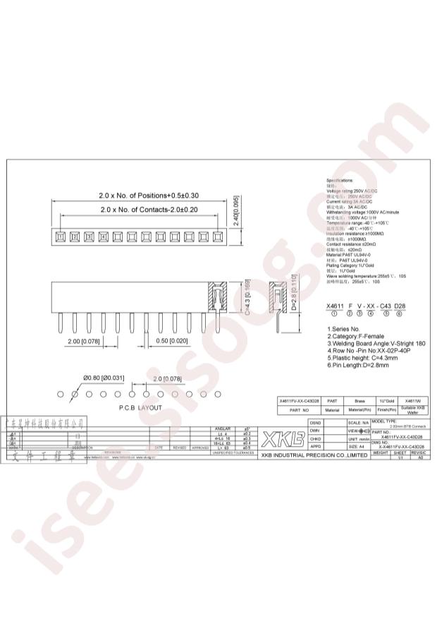 XKB Connection X4611FV-12-C43D28