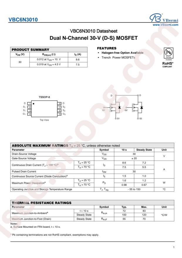 VBsemi Elec VBC6N3010