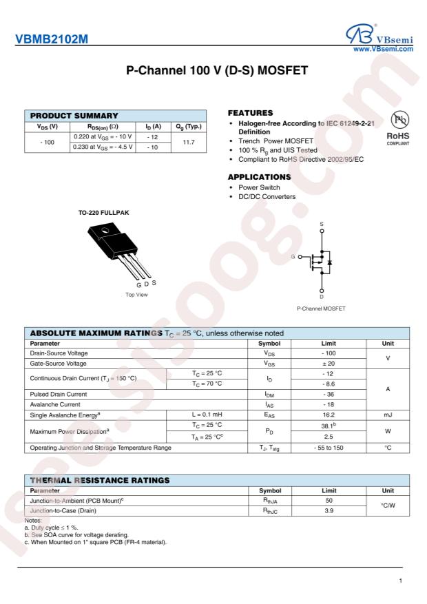 VBsemi Elec VBMB2102M