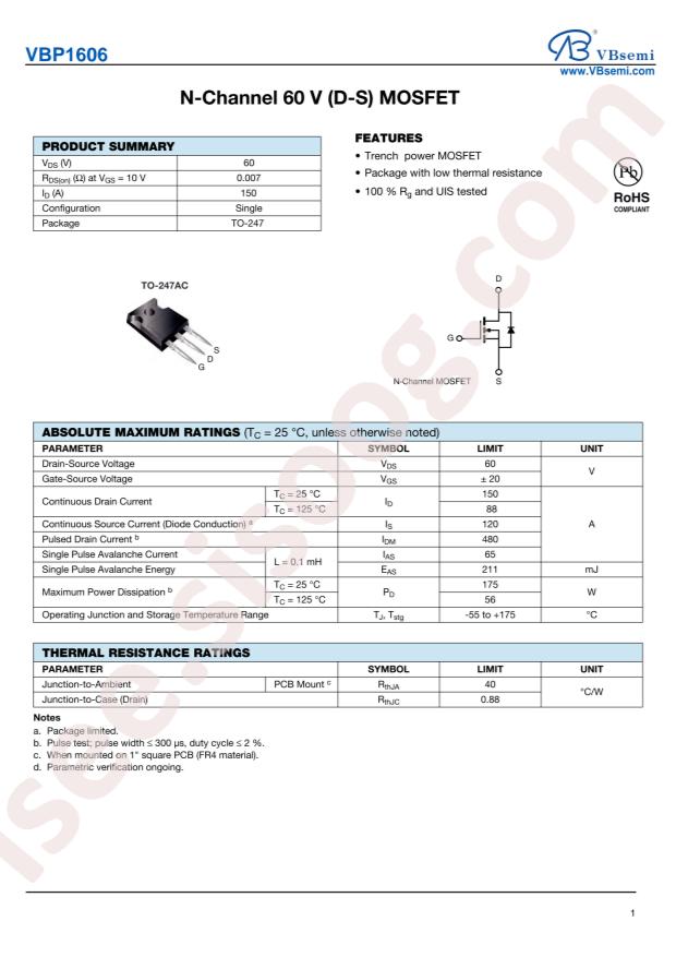 VBsemi Elec VBP1606