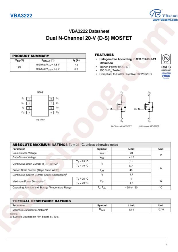 VBsemi Elec VBA3222
