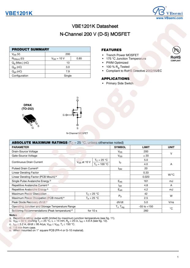 VBsemi Elec VBE1201K
