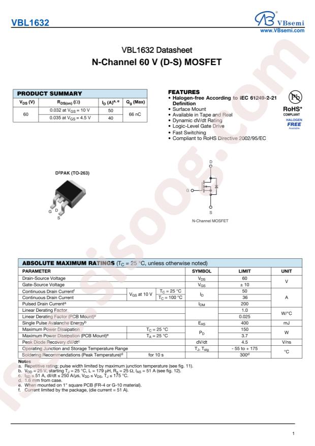 VBsemi Elec VBL1632