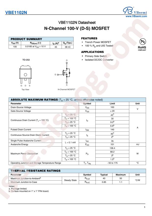 VBsemi Elec VBE1102N