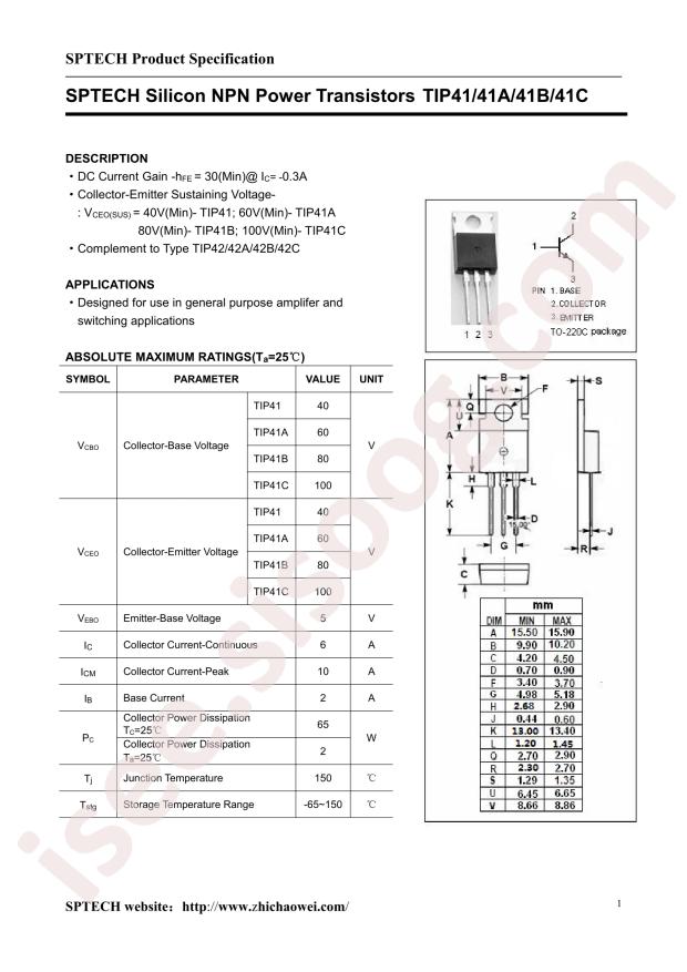 SPTECH TIP41C