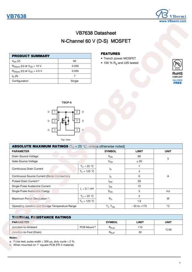 VBsemi Elec VB7638