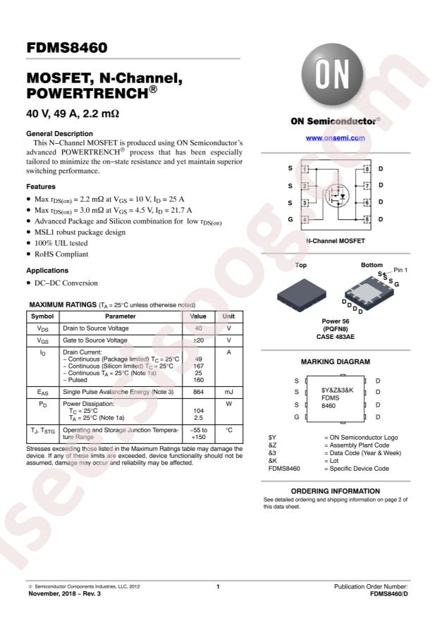 onsemi FDMS8460