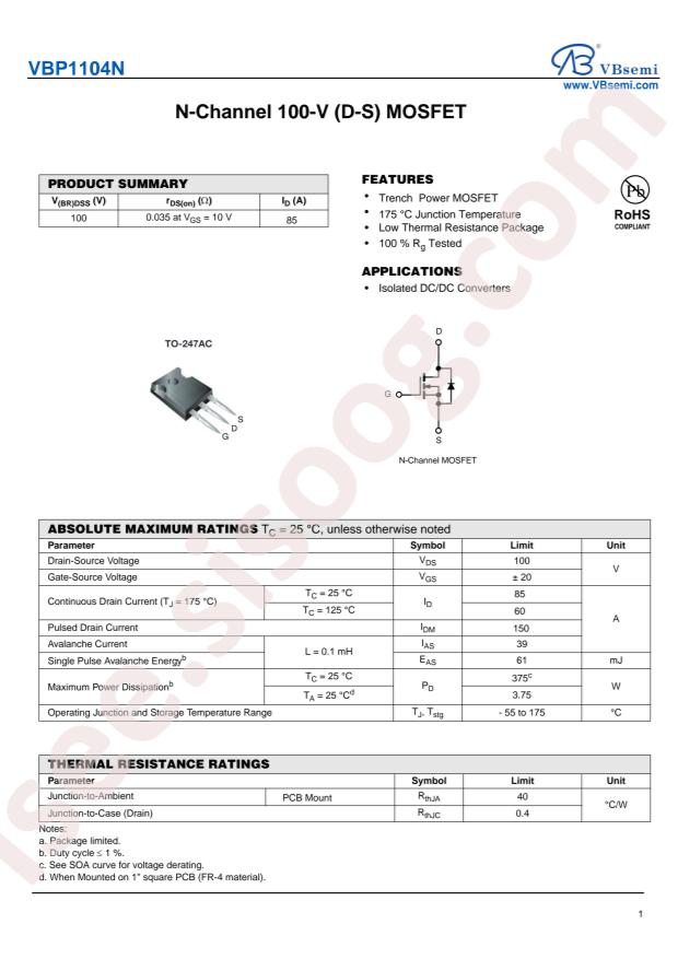 VBsemi Elec VBP1104N