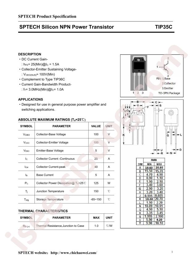 SPTECH TIP35C