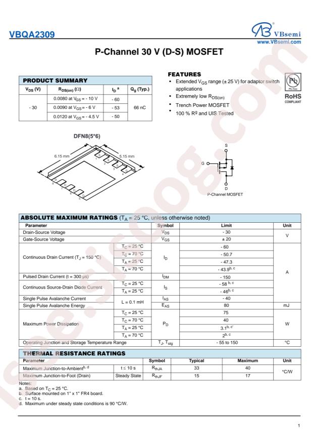 VBsemi Elec VBQA2309