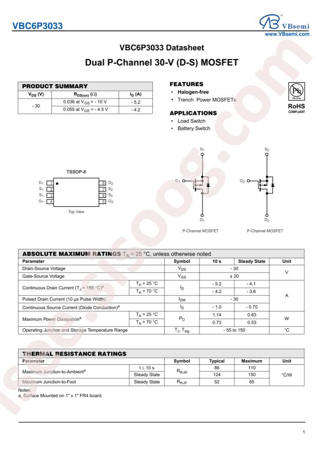 VBsemi Elec VBC6P3033