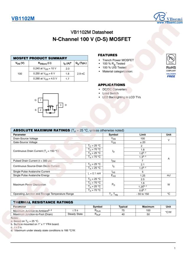 VBsemi Elec VB1102M