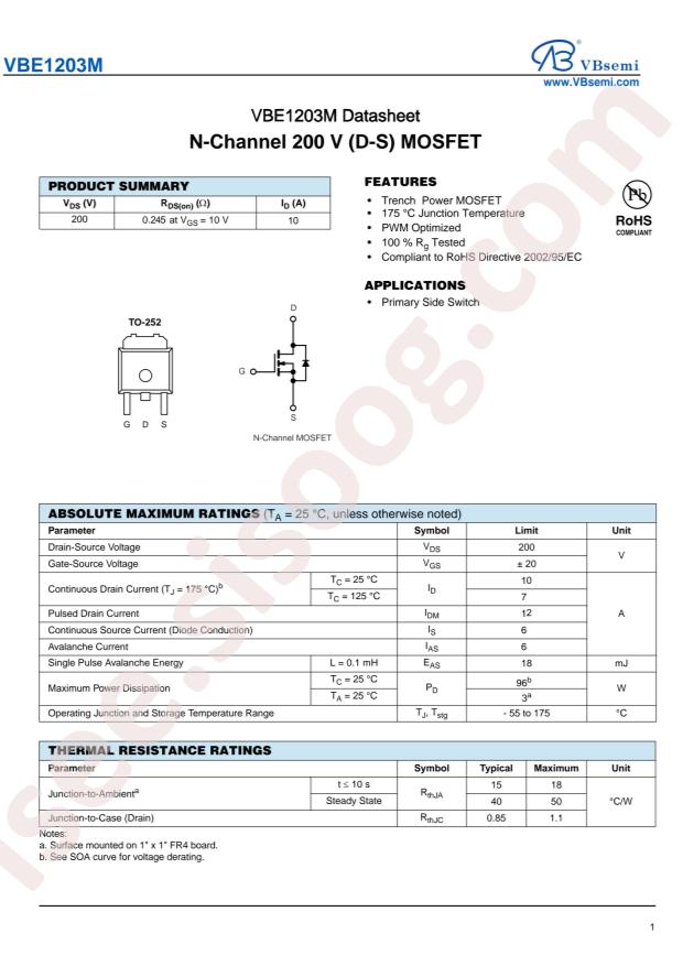 VBsemi Elec VBE1203M
