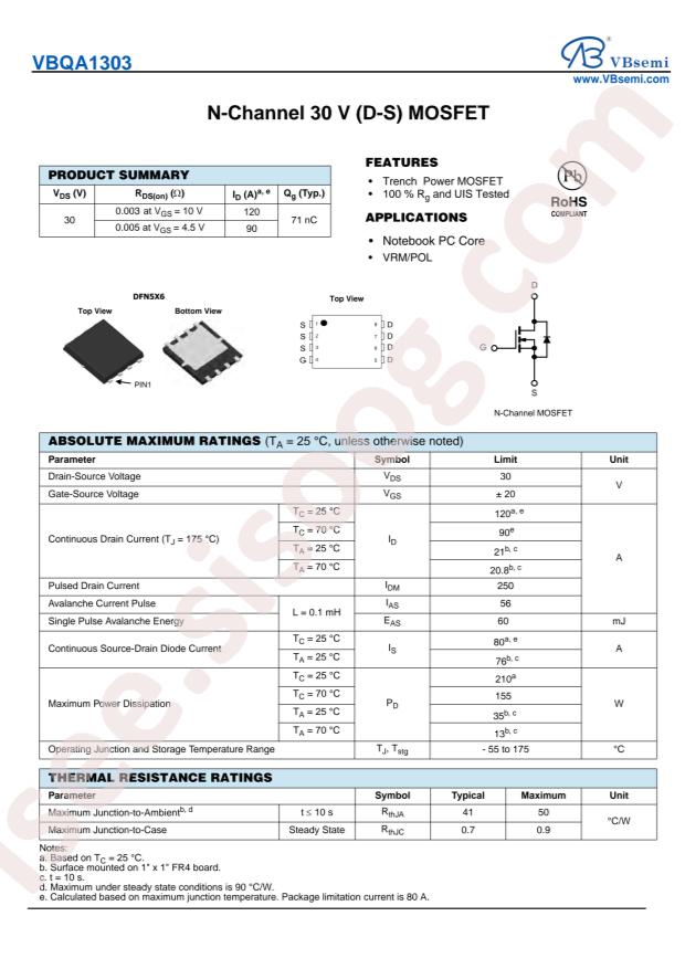VBsemi Elec VBQA1303