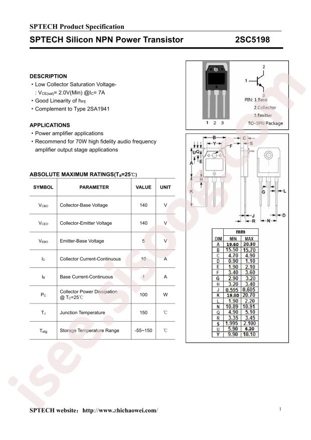 SPTECH 2SC5198