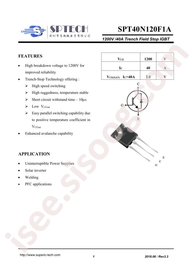SPTECH SPT40N120F1A