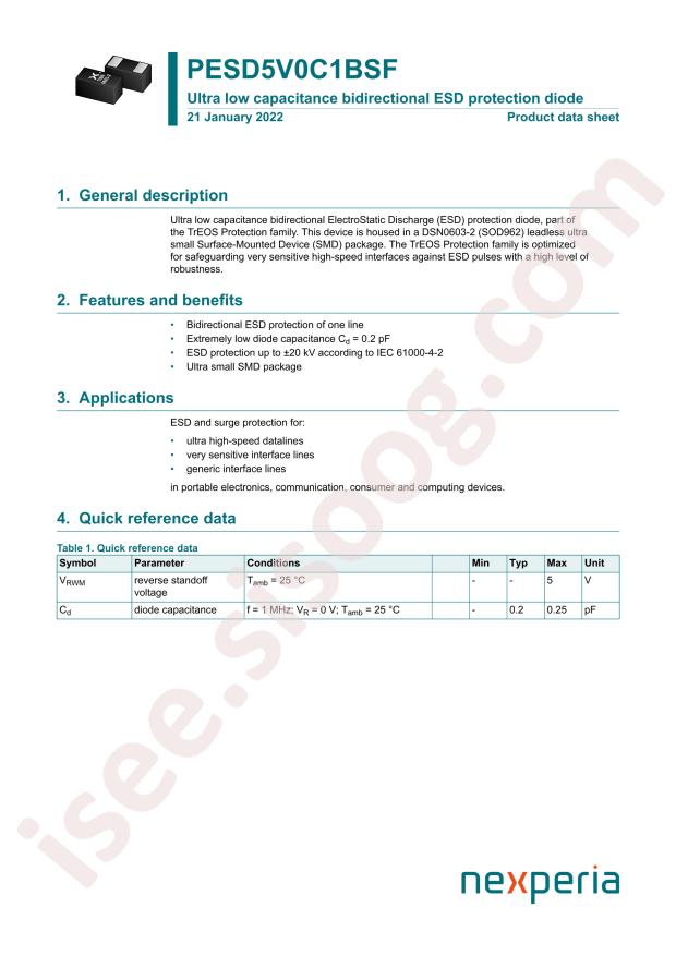 Nexperia PESD5V0C1BSFYL