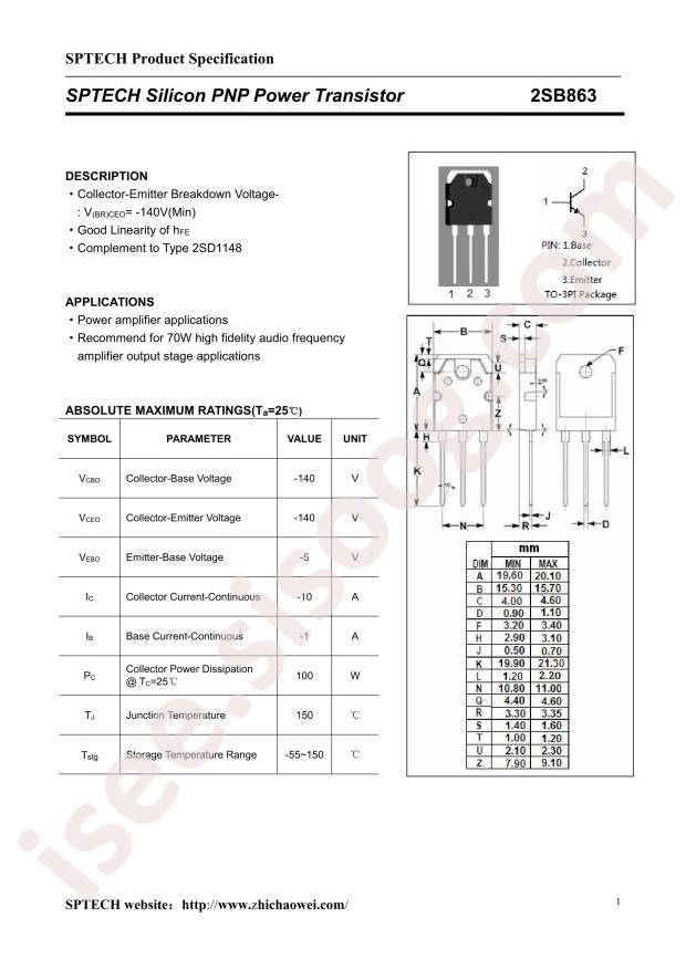 SPTECH 2SB863