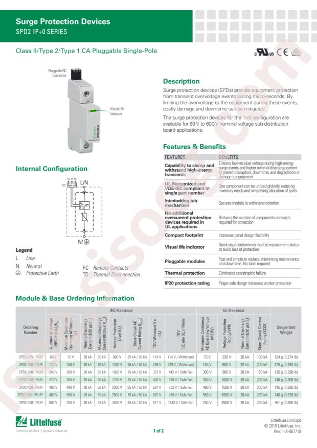 Littelfuse SPD2-750-1P0-R