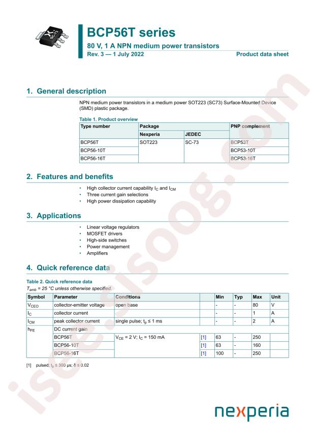 Nexperia BCP56-16TF