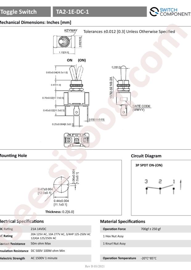 Switch Components TA2-1E-DC-1