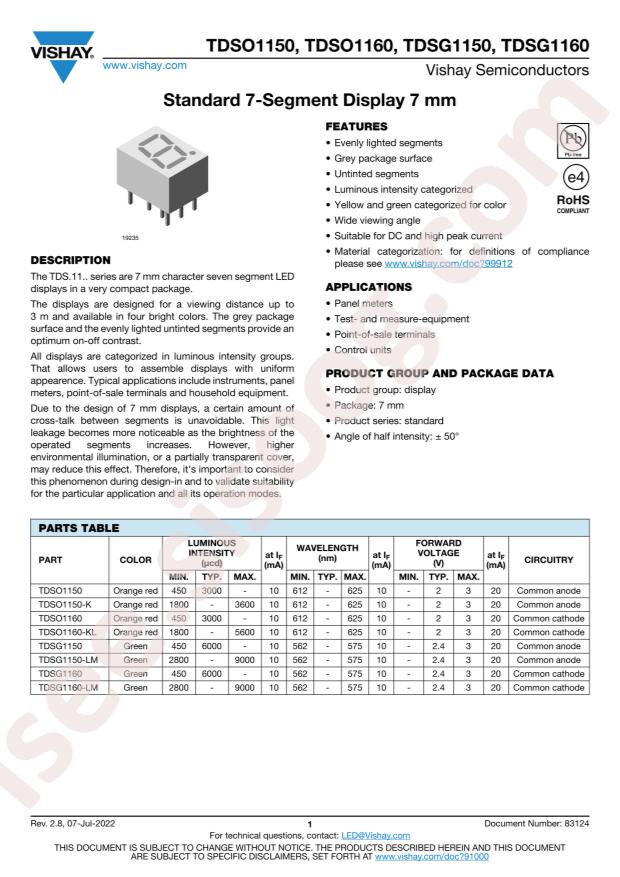 VISHAY TDSO1150-K