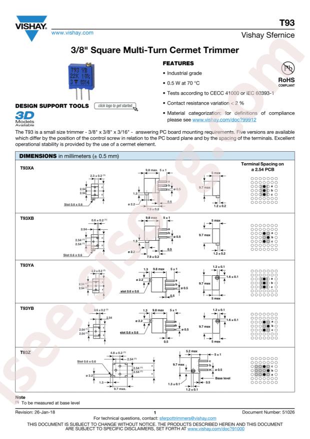 VISHAY T93Z221KT20