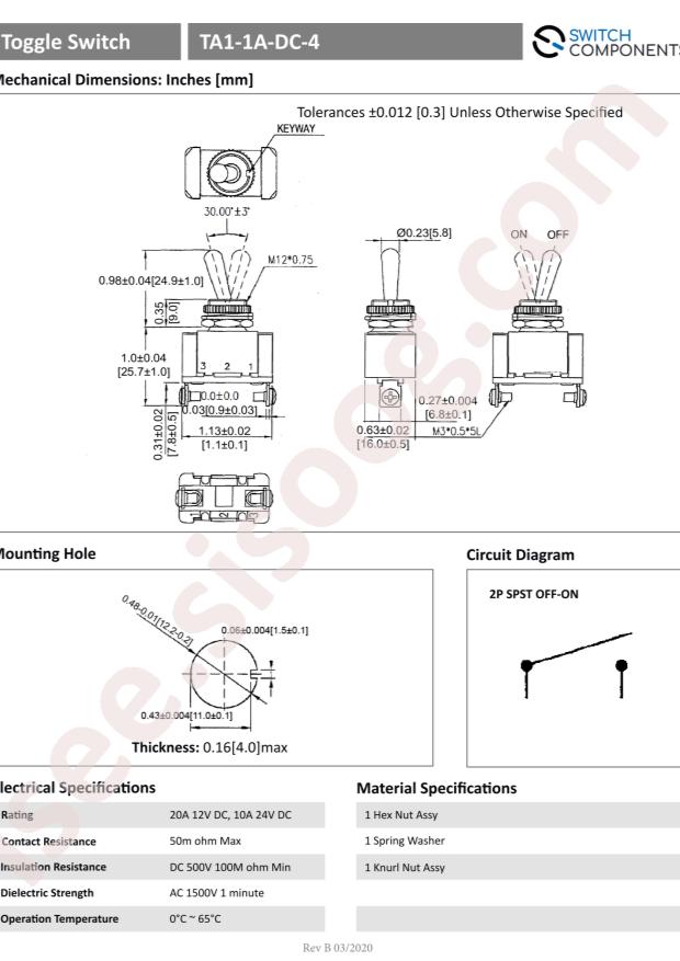 Switch Components TA1-1A-DC-4