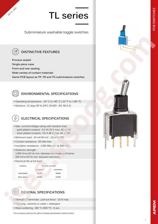 APEM TL36P005000