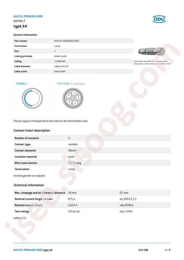 ODU K41F1C-P05NJG0-550S