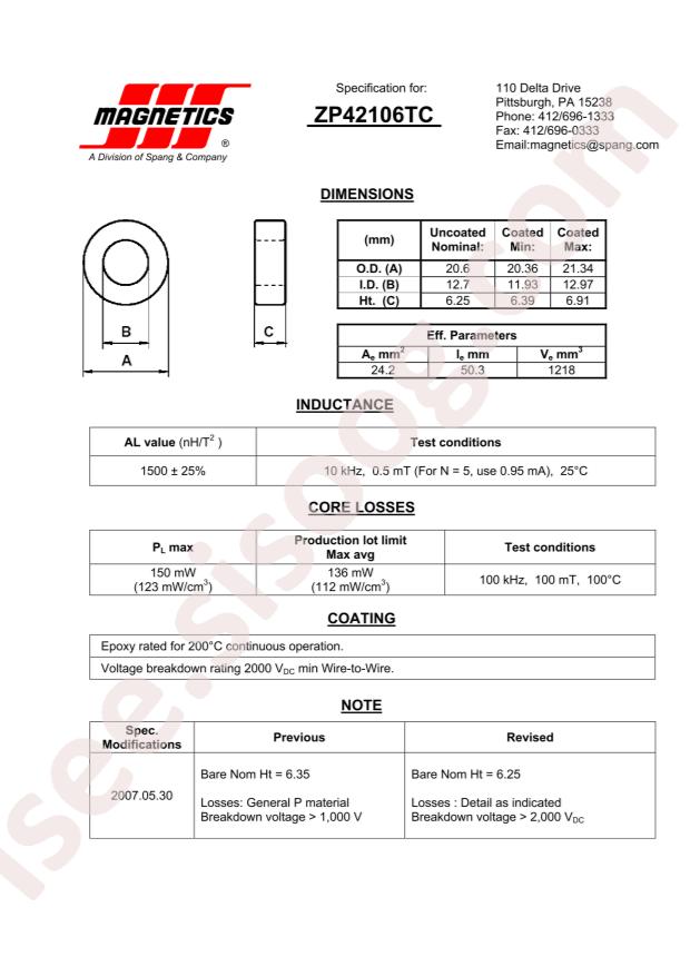 Magnetics ZP42106TC