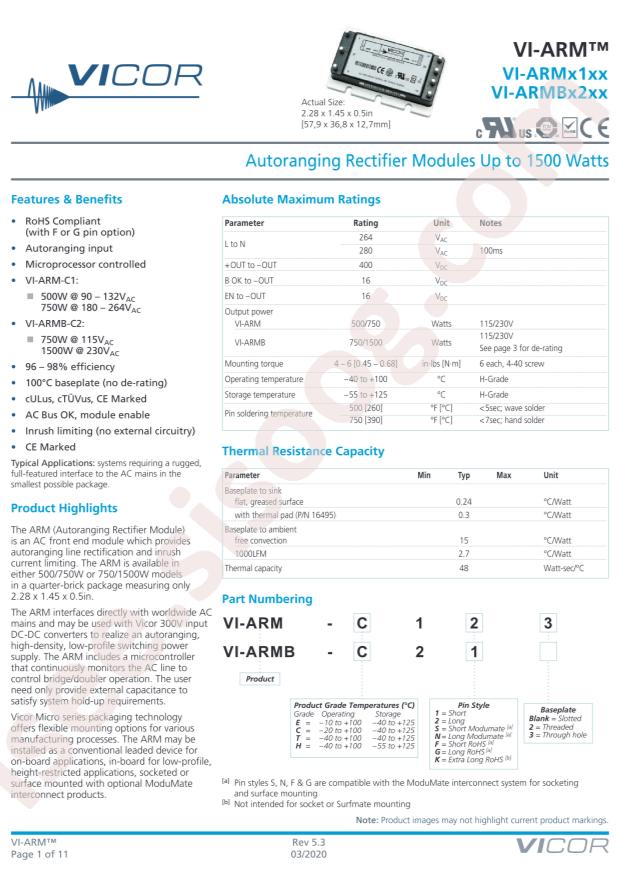 VICOR VI-ARM-C122