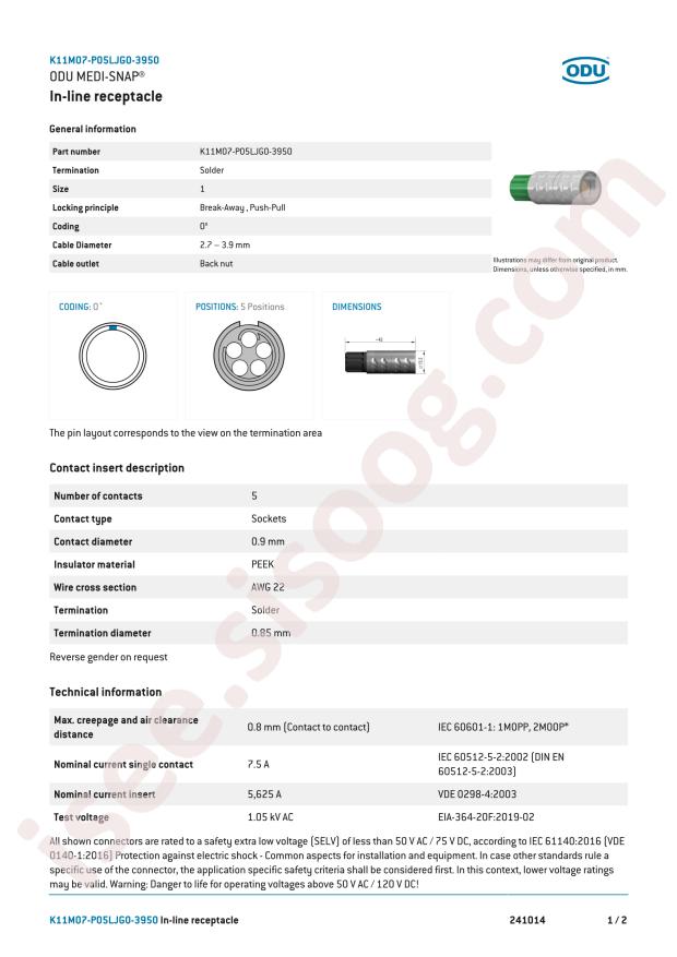 ODU K11M07-P05LJG0-3950