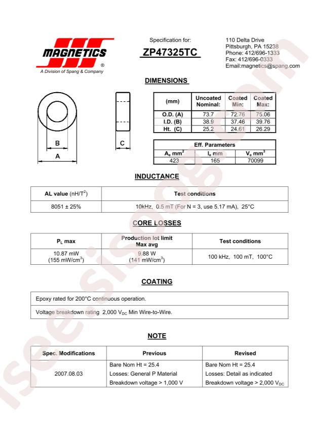 Magnetics ZP47325TC