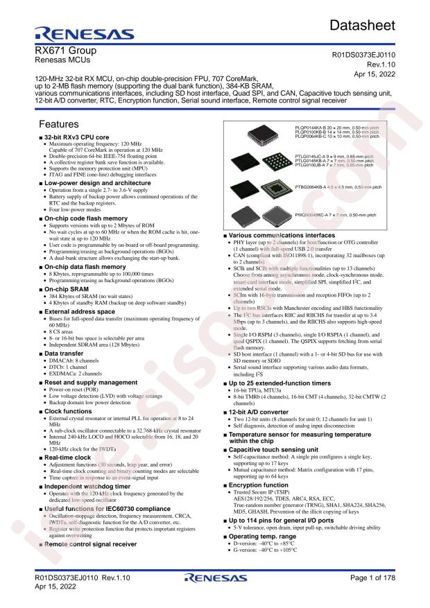 RENESAS R5F5671CDGNE#30