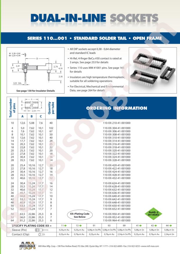 Mill-Max Mfg. Corp. 110-43-306-41-001000