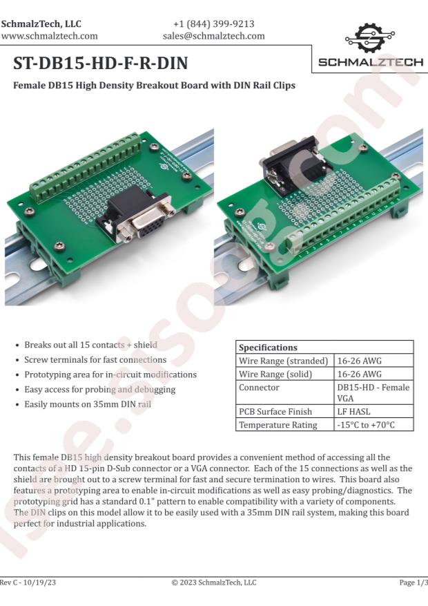 Schmalz ST-DB15-HD-F-R-DIN