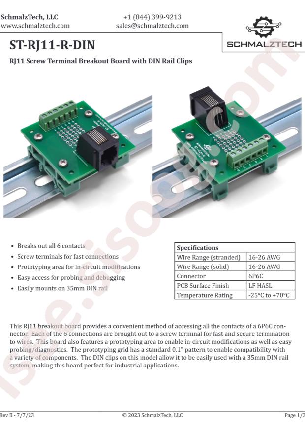 Schmalz ST-RJ11-R-DIN